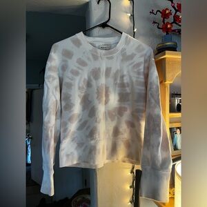 Madewell Spiral Tie-Dye Sweatshirt in Cream and Brown